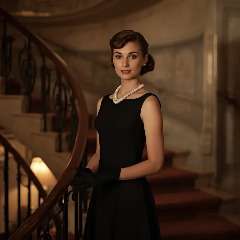 Classic 1950s Audrey Hepburn Inspired Glamour Dress | Vintage-inspired Portrait Girl