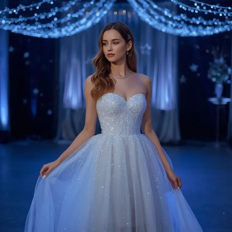 Ethereal Sparkle Gown for a Starry Night Event | indian girl ai prompt