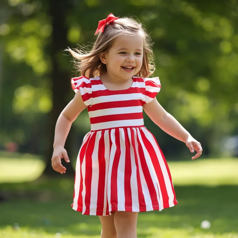 Little Girl’s Sweet Striped Sundress for a Summer Outing | new ai prompt for image generation free
