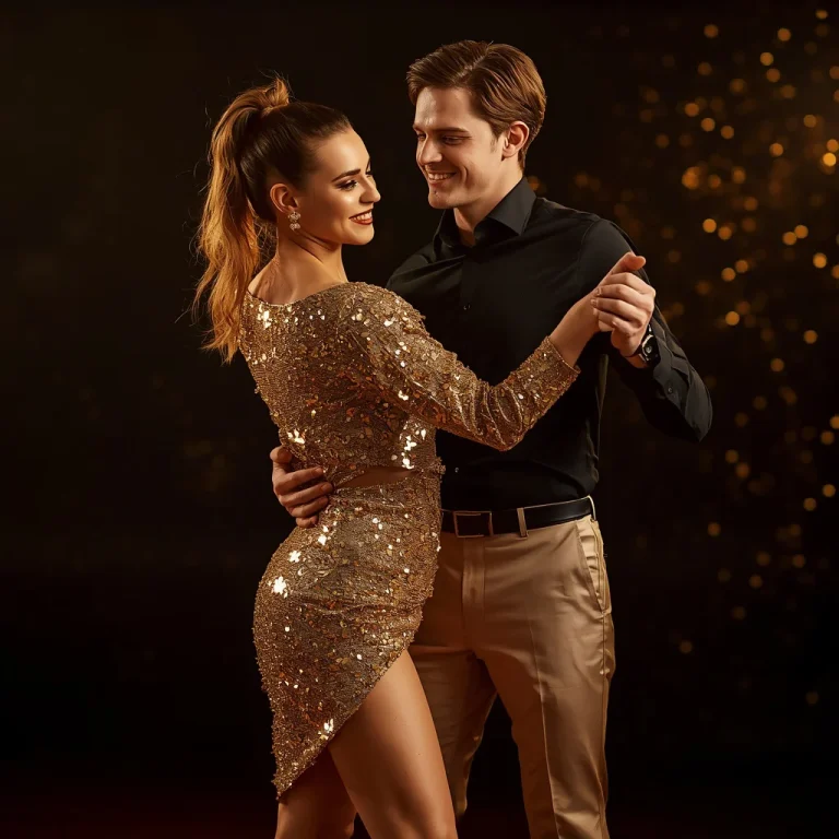 Romantic Couple In Sparkling Gold Party Wear | Romantic Young Couple