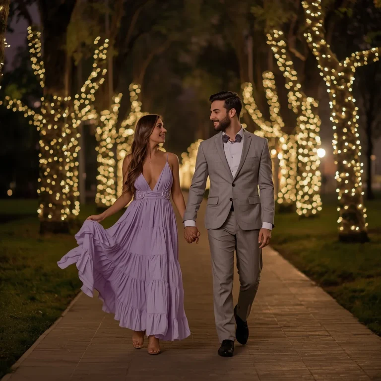Romantic Midnight Walk in Pastel Party Wear | Hot Romantic Prompt